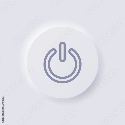 Power button icon, White Neumorphism soft UI Design for Web design, Application UI and more, Button, Vector.