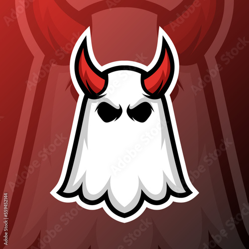 vector graphics illustration of a horn ghost in esport logo style. perfect for game team or product logo