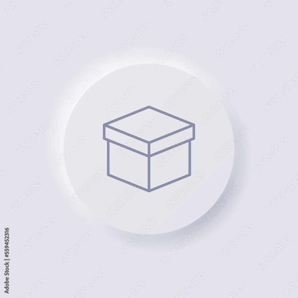 Box icon, White Neumorphism soft UI Design for Web design, Application UI and more, Button, Vector. Box icon, White Neumorphism soft UI Design for Web design, Application UI and more, Button, Vector.