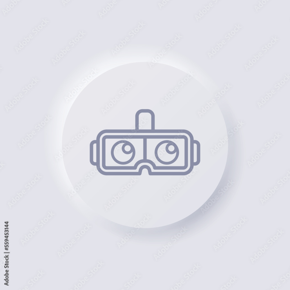 vr glasses icon, White Neumorphism soft UI Design for Web design, Application UI and more, Button, Vector. vr glasses icon, White Neumorphism soft UI Design for Web design, Application UI and more, Button, Vector.