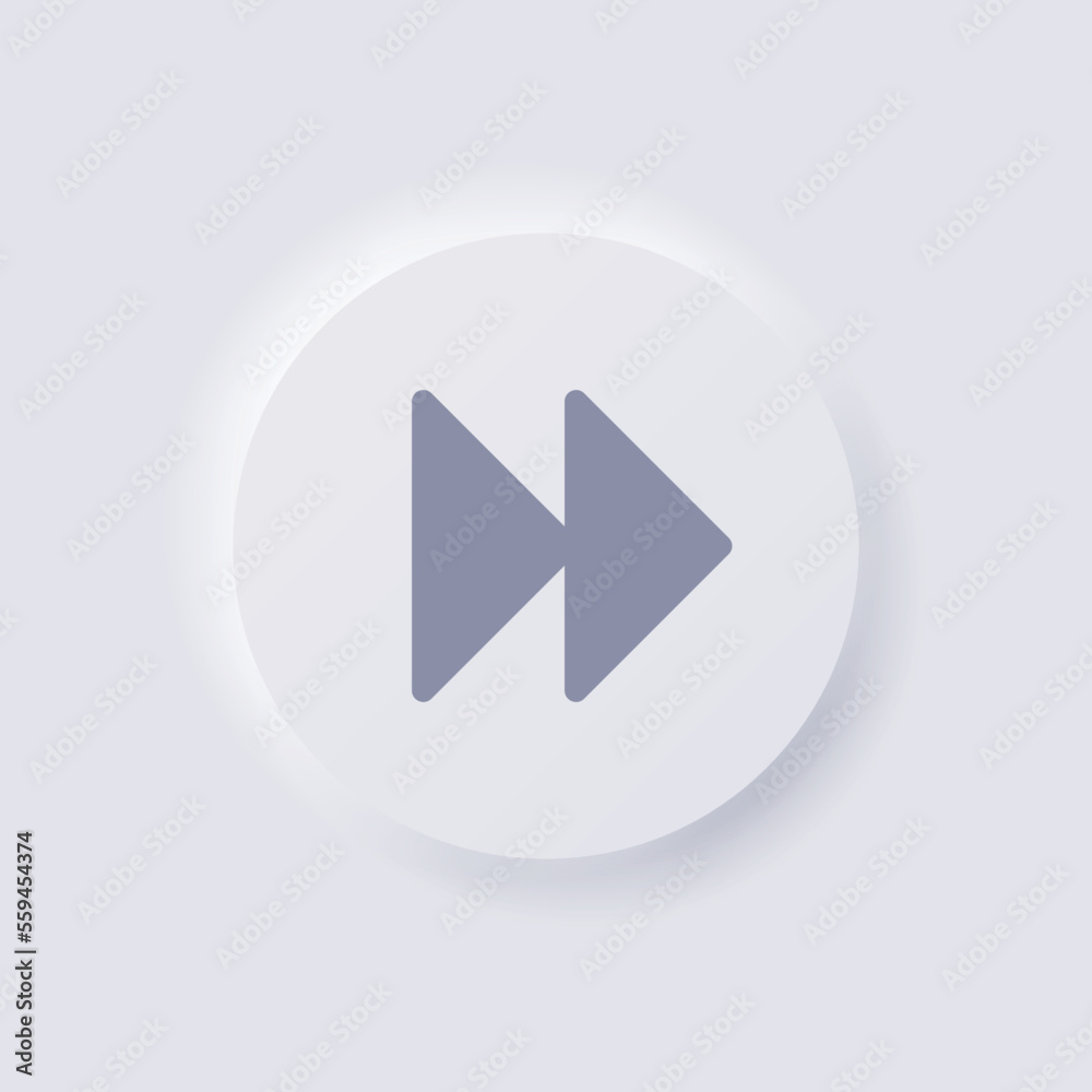 Fast forward symbol icon, White Neumorphism soft UI Design for Web design, Application UI and more, Button, Vector. Fast forward symbol icon, White Neumorphism soft UI Design for Web design, Application UI and more, Button, Vector.