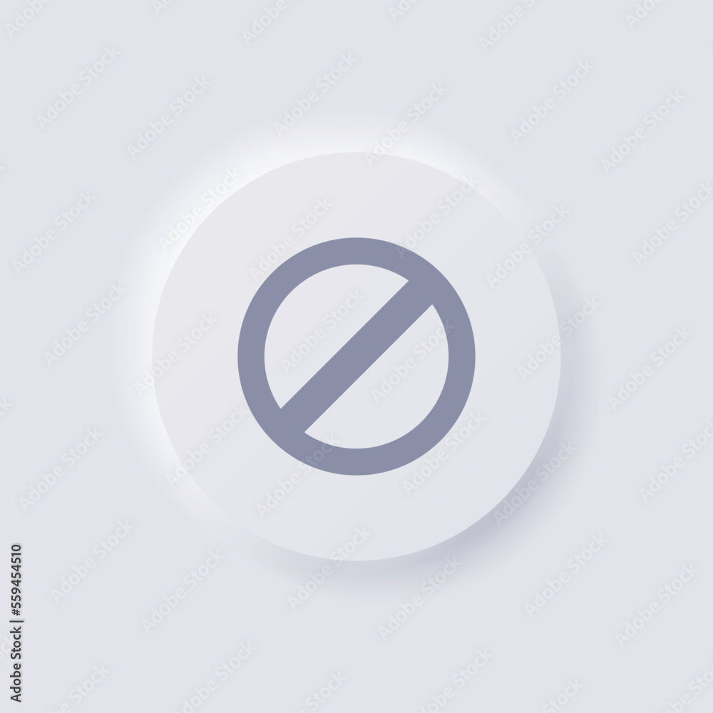 Forbidden sign icon, White Neumorphism soft UI Design for Web design, Application UI and more, Button, Vector. Forbidden sign icon, White Neumorphism soft UI Design for Web design, Application UI and more, Button, Vector.