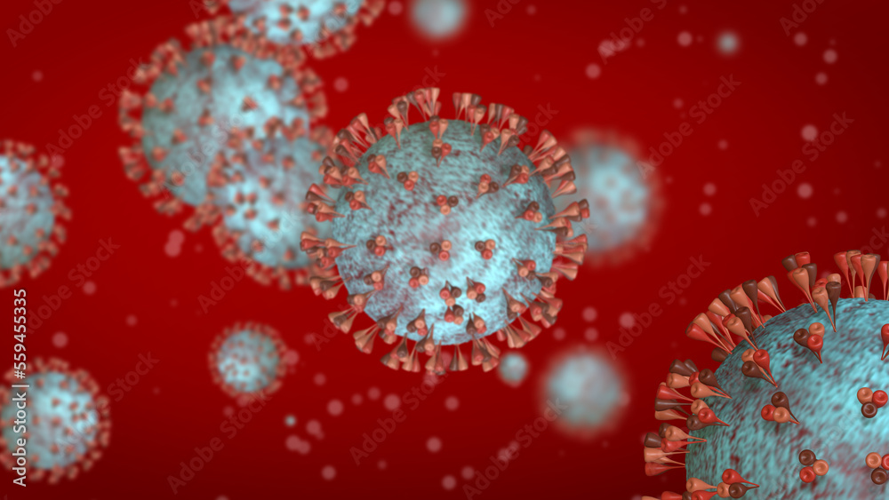 corona virus red background illustration