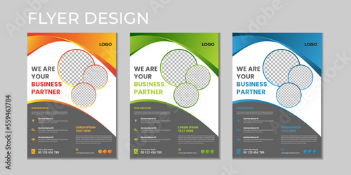 Business presentation vector flyer template, cover modern layout, annual report, poster, flyer in A4 with colorful geometric shapes, gradient color with light background