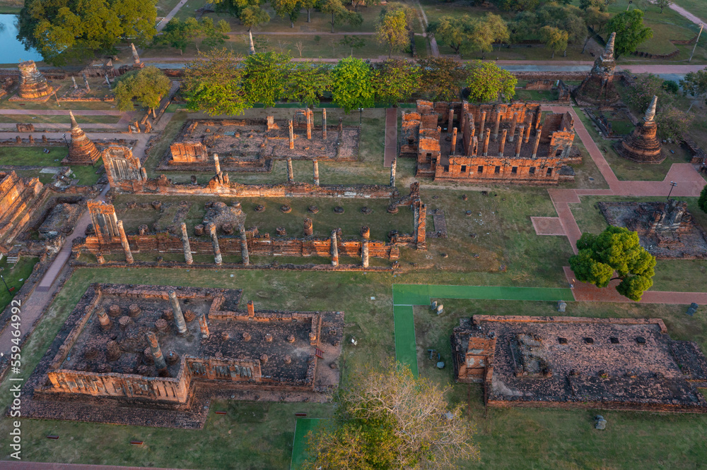 Aerial view of temples in the province of Ayutthaya Ayutthaya Historical Park Thailand
Aerial view of temples in the province of Ayutthaya Ayutthaya Historical Park Thailand