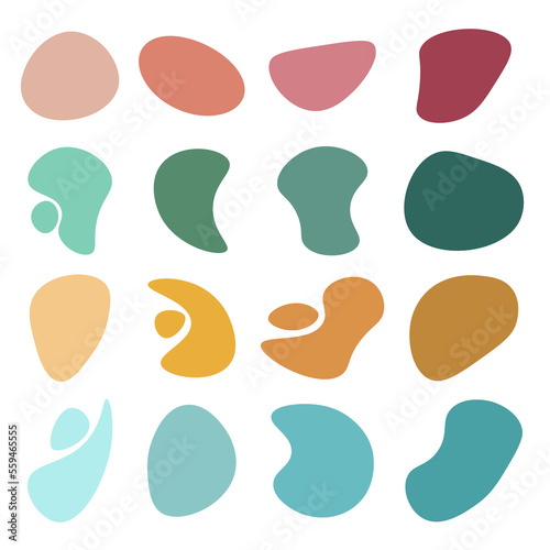 Set of blobs, boho colour