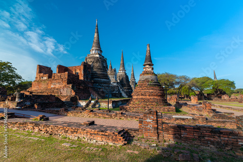 Aerial view of temples in the province of Ayutthaya Ayutthaya Historical Park Thailand 