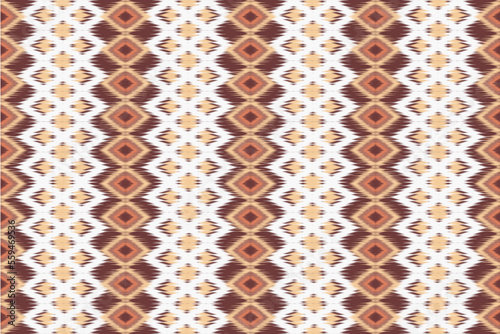 Ikat, Fabric Morocco, geometric ethnic pattern seamless flower color oriental. Background, Design for fabric, curtain, carpet, wallpaper, clothing, wrapping, Batik, vector illustration.