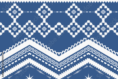 Ikat, Fabric Morocco, geometric ethnic pattern seamless flower color oriental. Background, Design for fabric, curtain, carpet, wallpaper, clothing, wrapping, Batik, vector illustration.