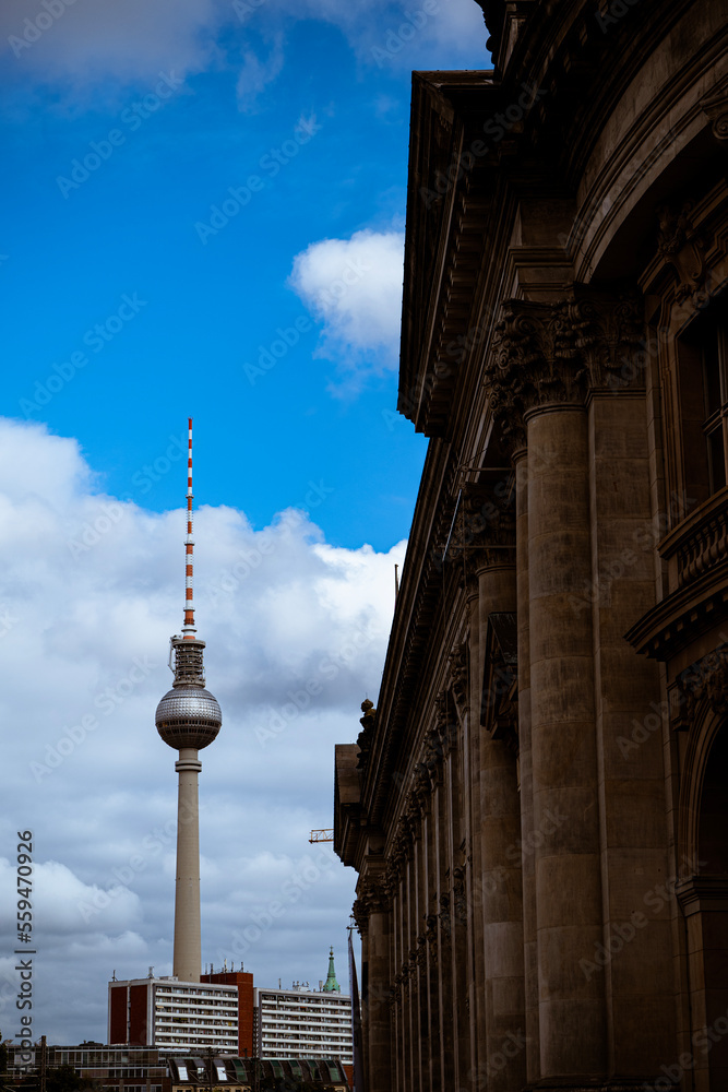 Naklejka premium Blick auf den Fernsehturm in Berlin