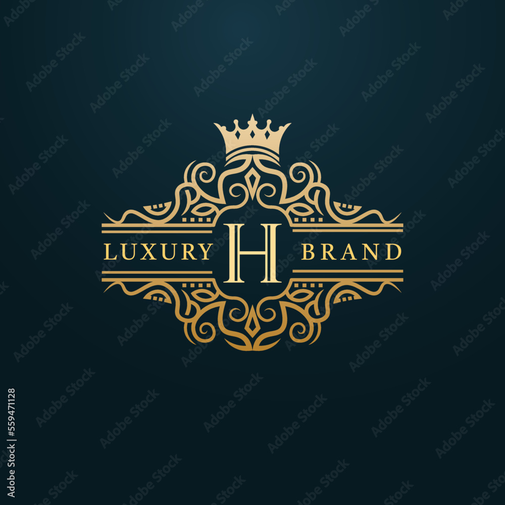 Luxury Gold H Letter Logo. Luxury Logo Initial Letter H Design Luxury Gold H Letter Logo. Luxury Logo Initial Letter H Design
