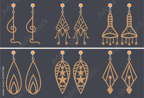 Earrings Jewelry Laser Cut design