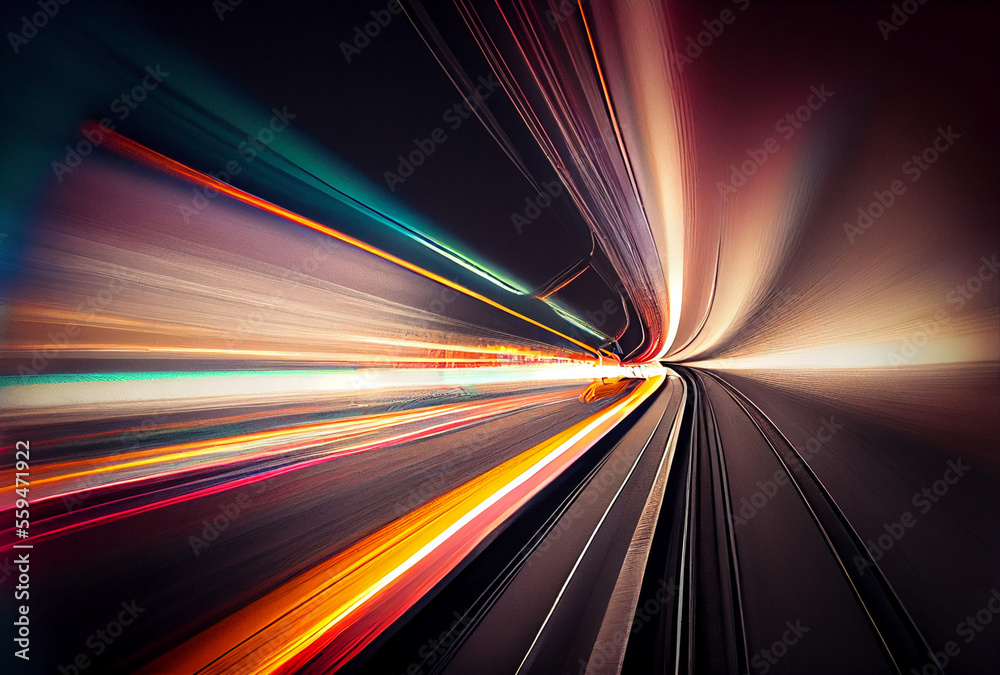 Speed Concept. High Speed Motion Blur. Fast Moving Stripe Lines with Glowing Light Flare. City Tunnel. Neon Glowing Rays in Motion. Generative AI Art. Speed Concept. High Speed Motion Blur. Fast Moving Stripe Lines with Glowing Light Flare. City Tunnel. Neon Glowing Rays in Motion. Generative AI Art.