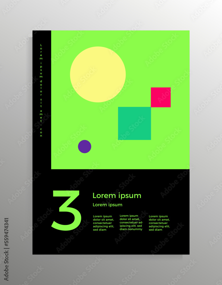 Fototapeta premium Cover design for booklet, brochure, folder, book, poster. Vector geometric template with place for your text.