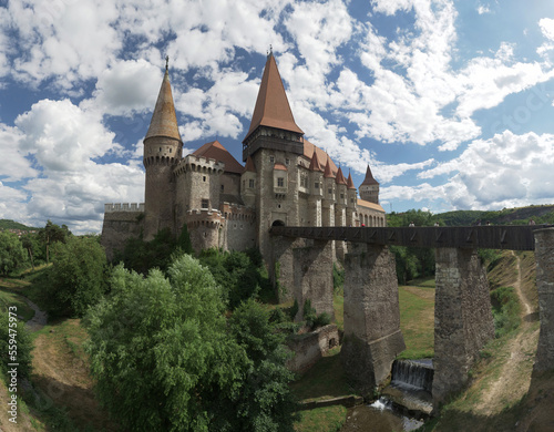 The emblematic Corvin Castle in Hunedoara, Romania