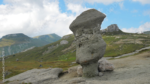 Geologic shapes of rocks on Bucegi Mountains in Romania