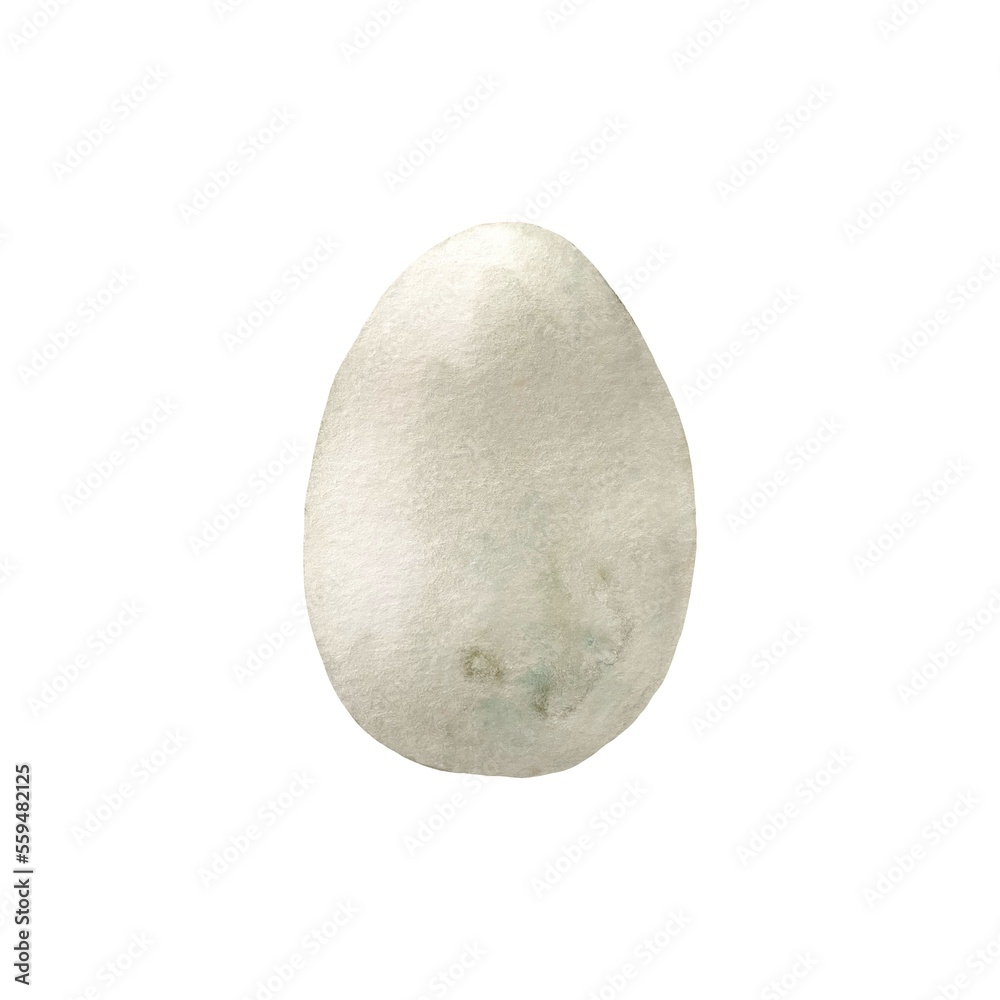 Naklejka premium Easter egg white sketch a watercolor illustration