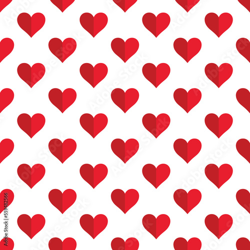 Vector simple seamless pattern with red hearts. Repeatable background for Valentine s day. Fashion love print