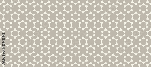 Jewish seamless pattern with six-pointed stars in the shape of flowers in vintage style vector illustration