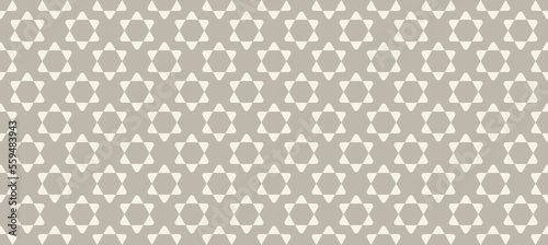 Jewish seamless pattern with six-pointed stars in the shape of flowers in vintage style vector illustration