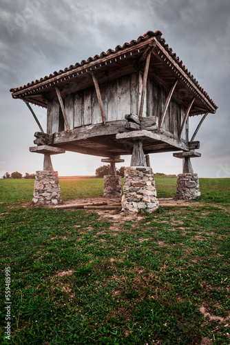 Hórreo, traditional granary typical of asturias and galicia.spain