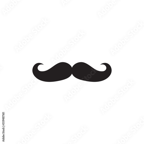 Mustache vector icon, Whiskers sign isolated white background