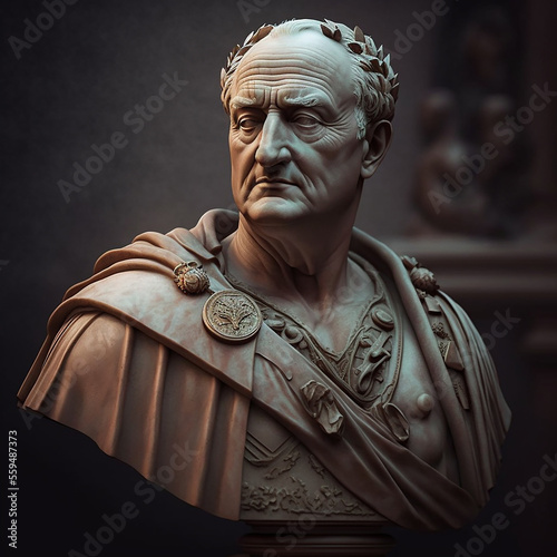 Vespasian roman emperor. Created with Generative AI technology.