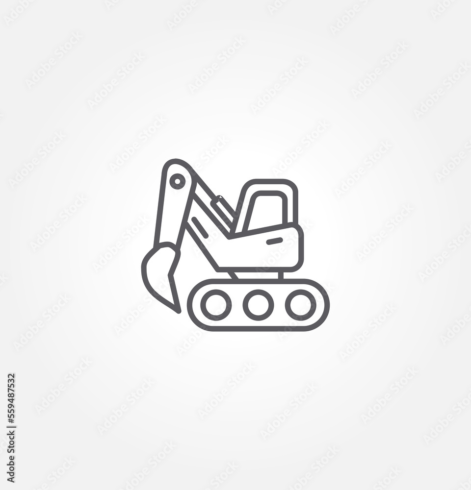 excavator icon vector illustration logo template for many purpose. Isolated on white background.