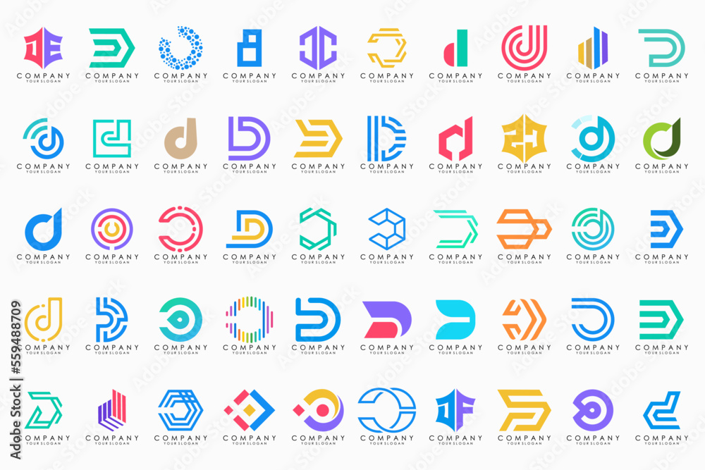 abstract letter D logo icon set. design for business of luxury, elegant, simple. abstract letter D logo icon set. design for business of luxury, elegant, simple.