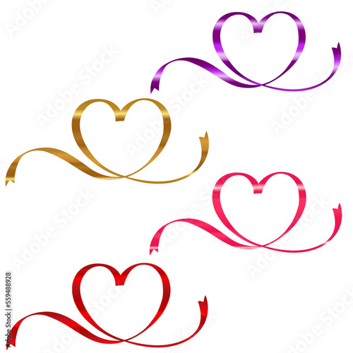 Ribbon in heart shape in vector style
