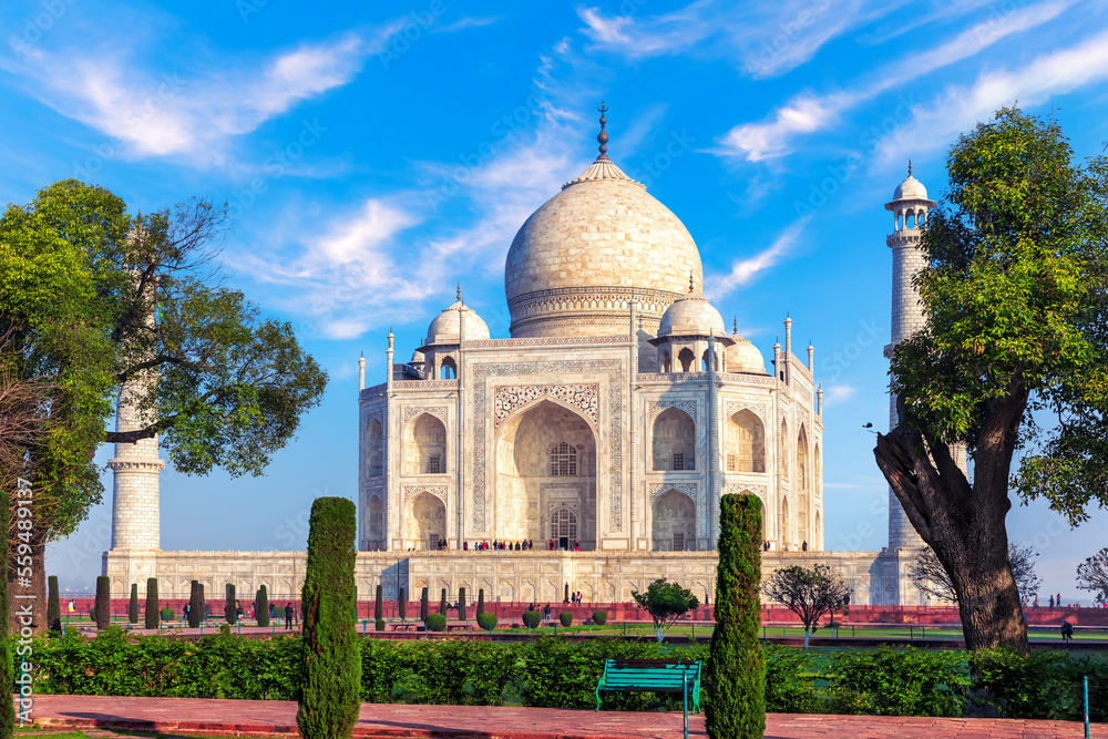 Taj Mahal Tomb in the garden, Agra, India, Uttar Pradesh