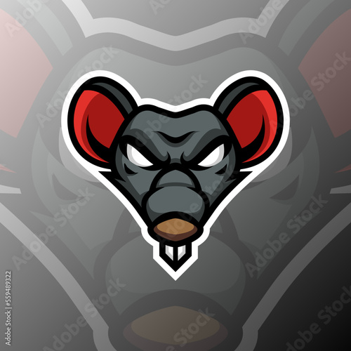 vector graphics illustration of a mouse in esport logo style. perfect for game team or product logo