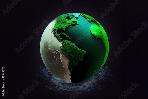 Fototapeta Naklejka Na Ścianę i Meble -  extinction of planet earth. Save the planet. Generative Ai