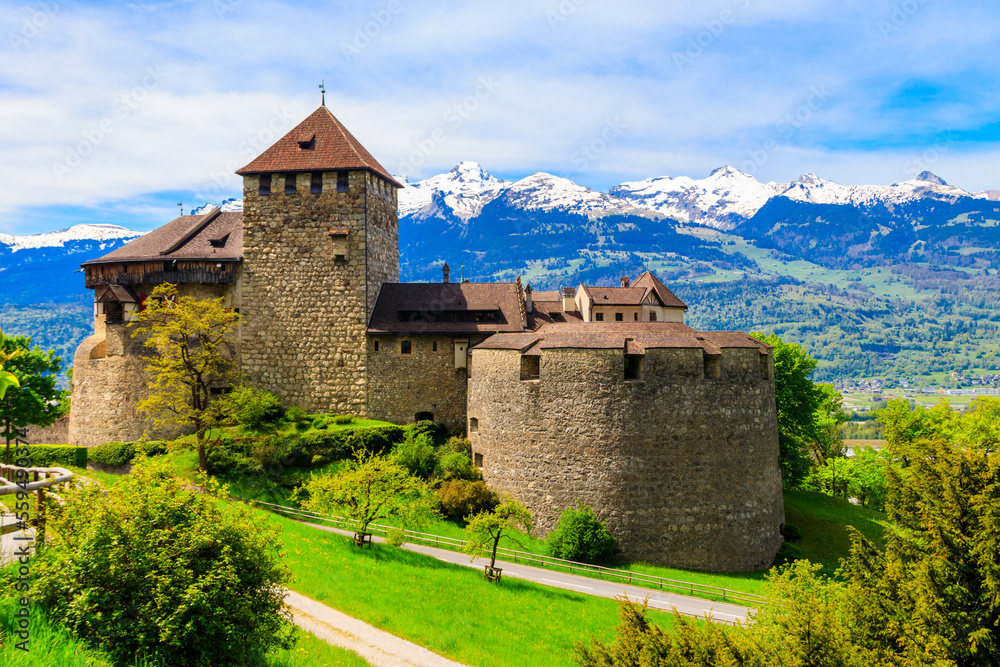 Obraz na płótnie Medieval castle in Vaduz, Liechtenstein, Europe w salonie