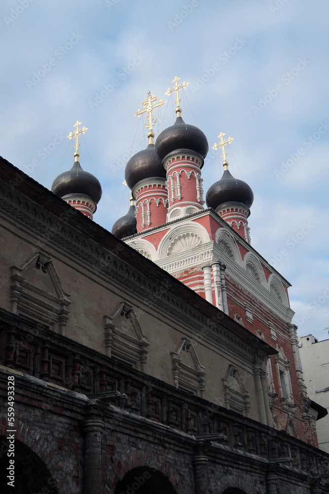 Vysokopetrovsky Monastery in Moscow, famous landmark.