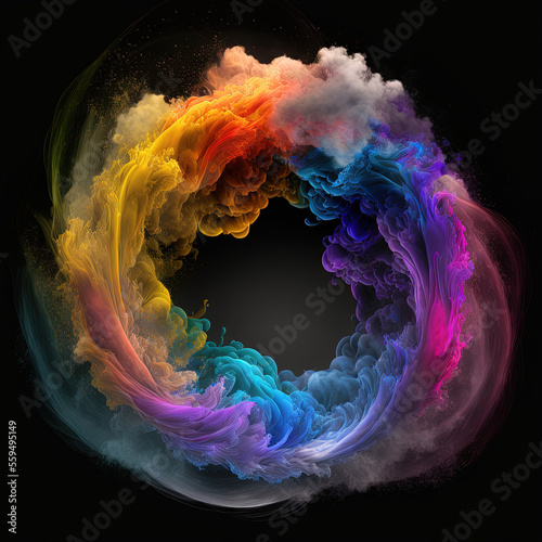 Rainbow circles, rainbow smoke, infinity of colors
