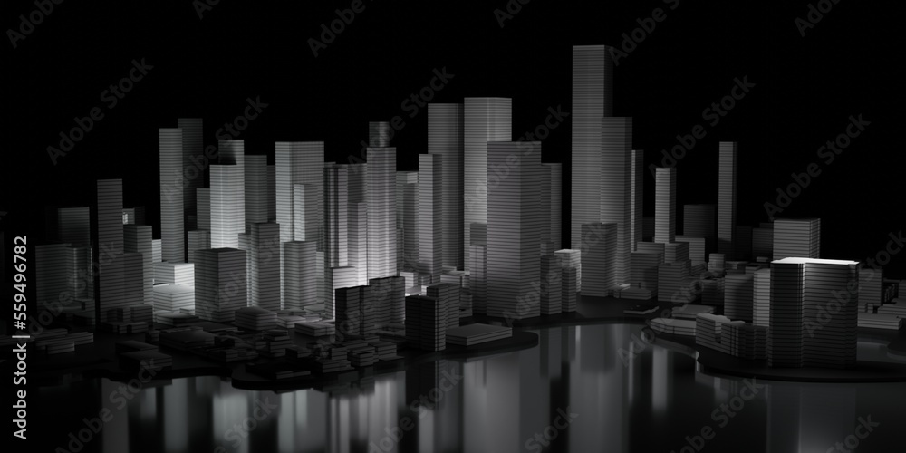 Abstract New York 3d rendering background illustration.