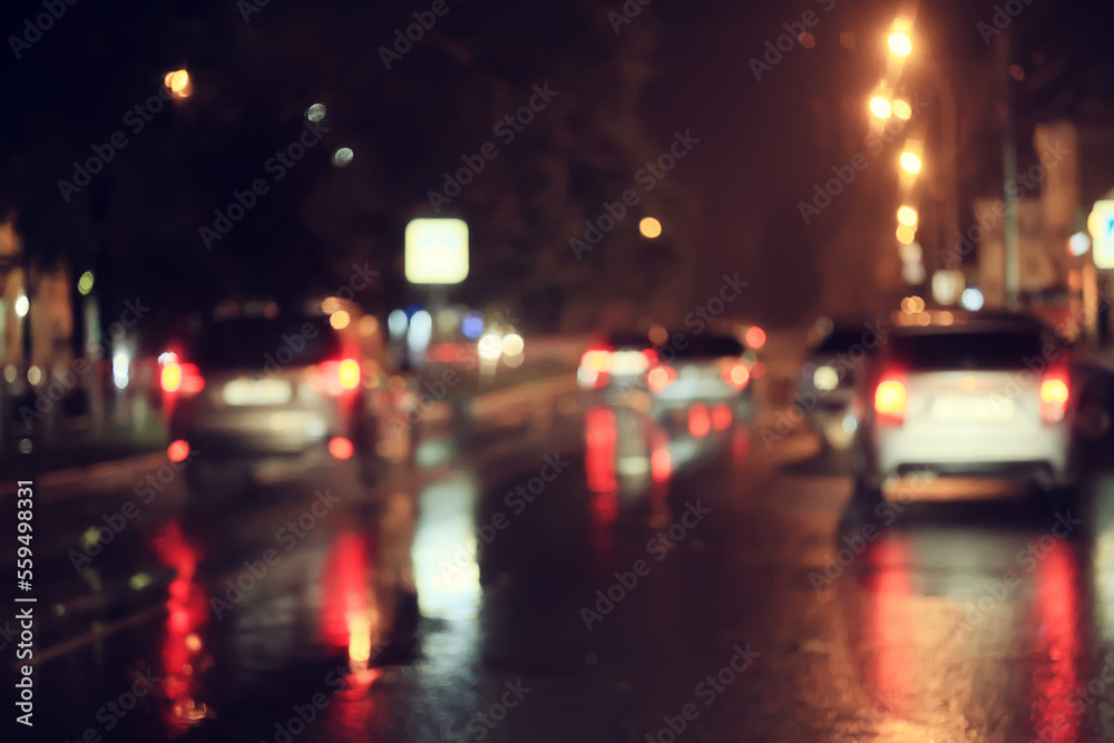 Obraz premium night blurry traffic jam background