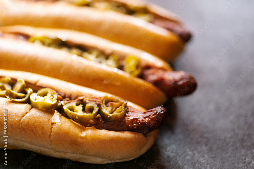 rustic american spicy chili hotdog