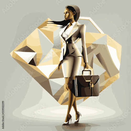 Successful and confident business woman carrying a briefcase