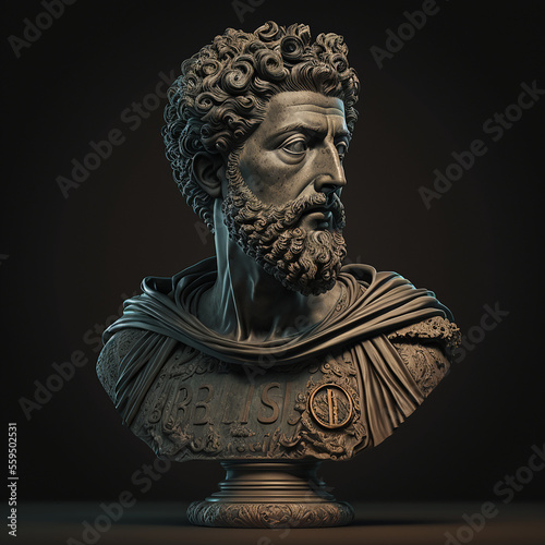 Marcus Aurelius Roman Emperor. Created with Generative AI technology.