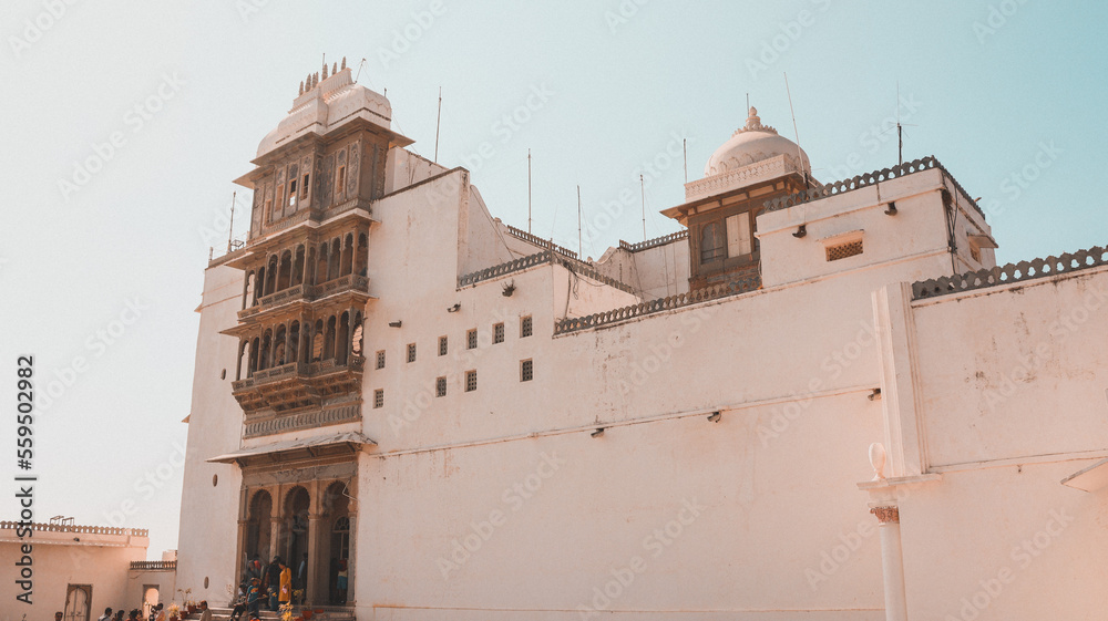 Udaipur, Rajasthan, India 1st January 2023: The Monsoon Palace, SajjanGarh Palace in the city of Udaipur. Forts of Rajasthan. Located on a Bansdara peak of Aravalli hill. Udaipur Tourism.