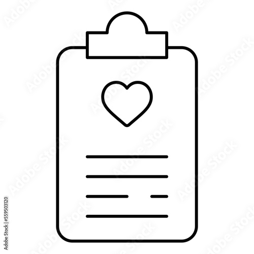 Clipboard Isolated Silhouette Solid Line Icon with clipboard, heart, list, valentine, valentines-day Infographic Simple Vector Illustration