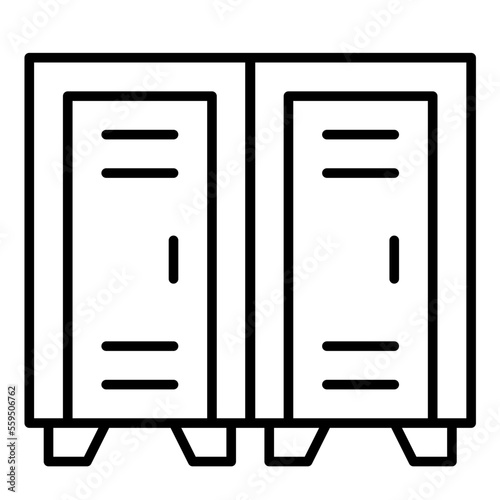 Locker Isolated Silhouette Solid Line Icon with locker, lockers, safe-box, student Infographic Simple Vector Illustration