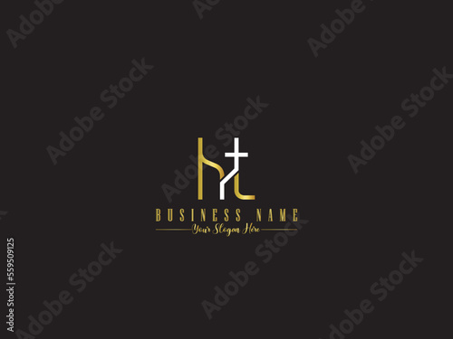 Initial HT Luxury Logo, Typography Ht Logo Letter Design Anniversary