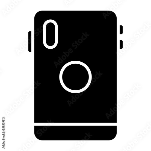 Mobile-Phone Isolated Silhouette Solid Line Icon with mobile-phone, android-phone, cell-phone, mobile, phone, smartphone Infographic Simple Vector Illustration