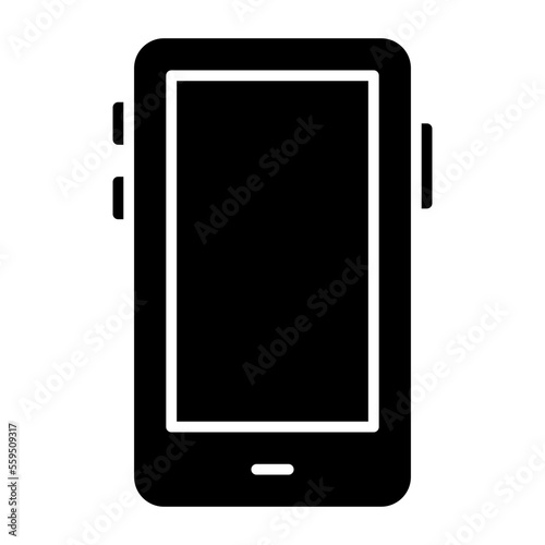 Android-Phone Isolated Silhouette Solid Line Icon with android-phone, cell-phone, mobile, phone, smartphone Infographic Simple Vector Illustration