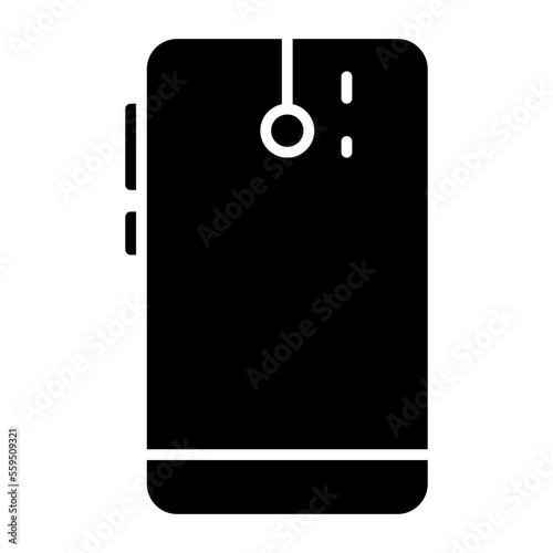 Cell-Phone Isolated Silhouette Solid Line Icon with cell-phone, android-phone, mobile, phone, smartphone Infographic Simple Vector Illustration