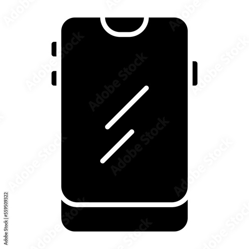 Cell-Phone Isolated Silhouette Solid Line Icon with cell-phone, android-phone, mobile, phone, smartphone Infographic Simple Vector Illustration