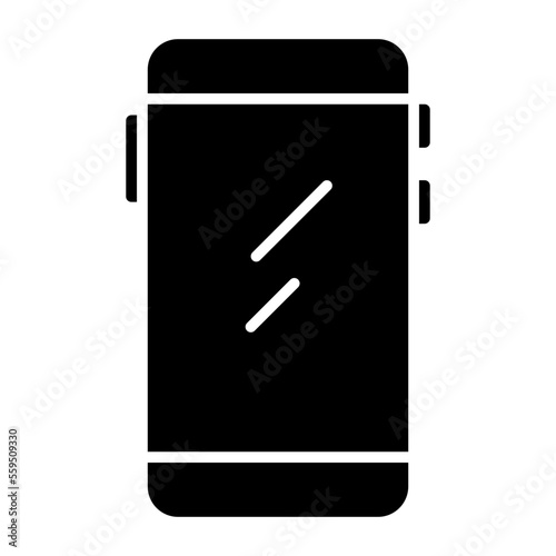 Mobile-Phone Isolated Silhouette Solid Line Icon with mobile-phone, android-phone, cell-phone, mobile, phone, smartphone Infographic Simple Vector Illustration